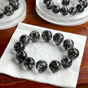 Black Rutilated Quartz Bracelet - Growth & Grounding
